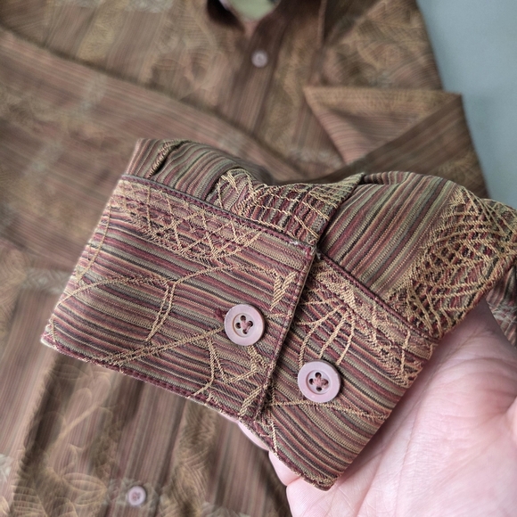 Vintage Tommy Bahama Men's Y2K Silk Oversized Tropical Button-Down Shirt S - Picture 5 of 8